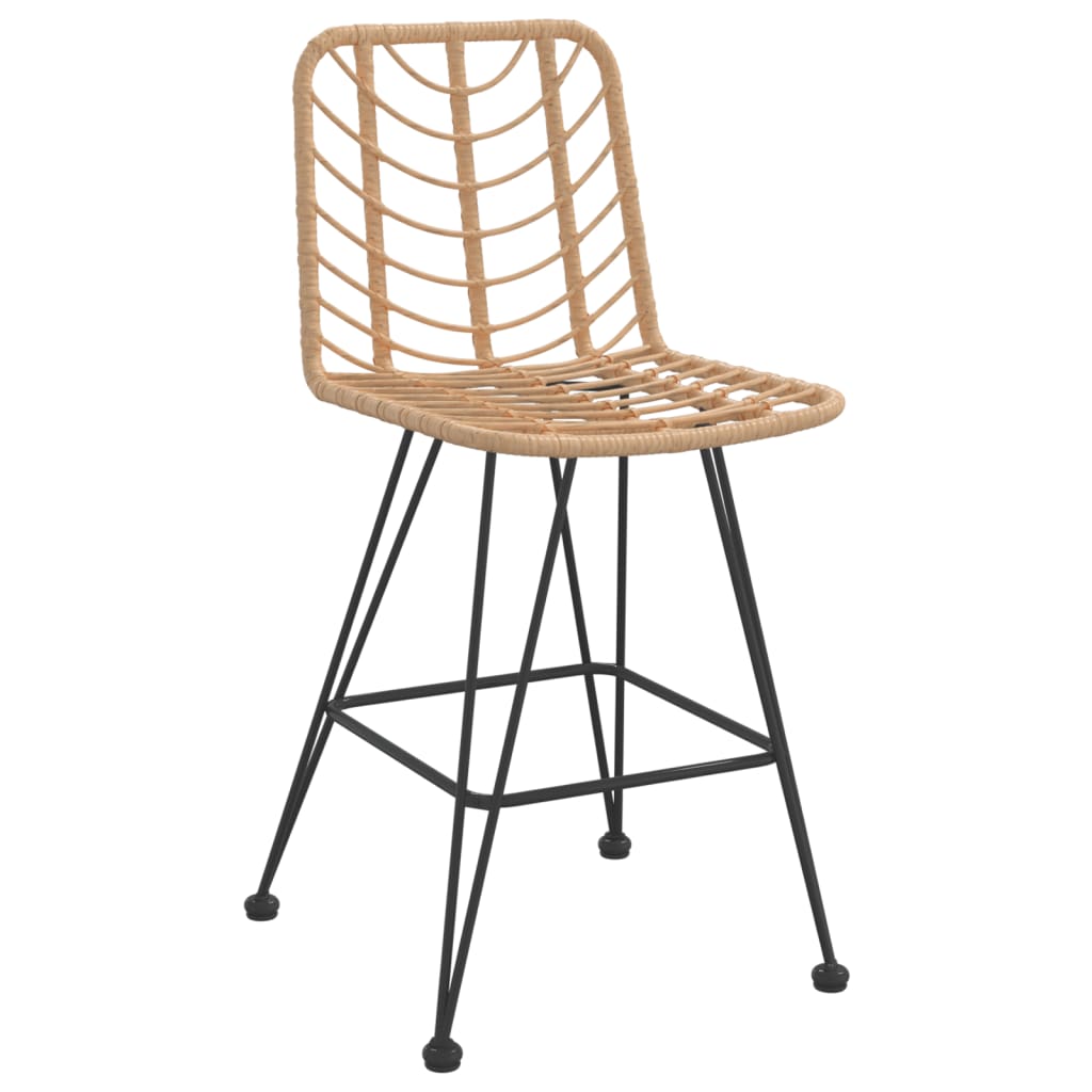 vidaXL Taburete de bar, 2 buc., 45x56x103,5 cm, ratan PE și oțel