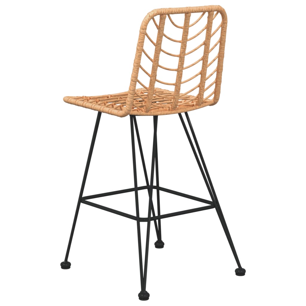 vidaXL Taburete de bar, 2 buc., 45x56x103,5 cm, ratan PE și oțel