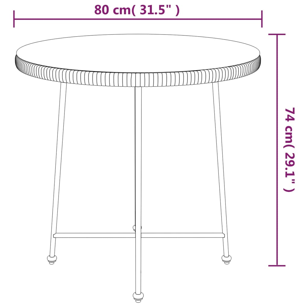 vidaXL Masă de bucătărie, Ø80 cm , sticlă securizată și oțel vidaXL Masă de bucătărie, Ø80 cm , sticlă securizată și oțel