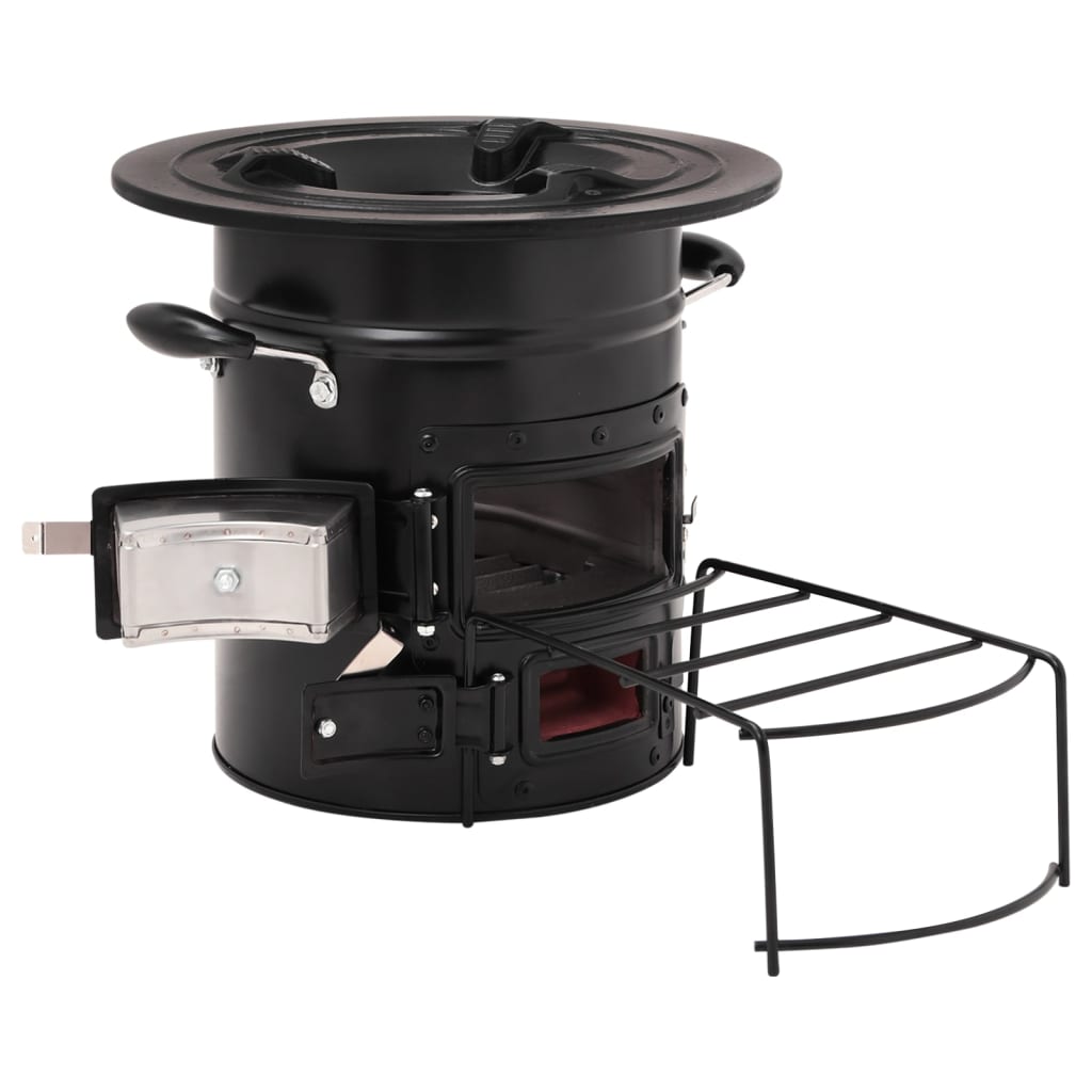 vidaXL Aragaz cu lemne pentru camping, negru, 50x33,5x30,5 cm, oțel vidaXL Aragaz cu lemne pentru camping, negru, 50x33,5x30,5 cm, oțel