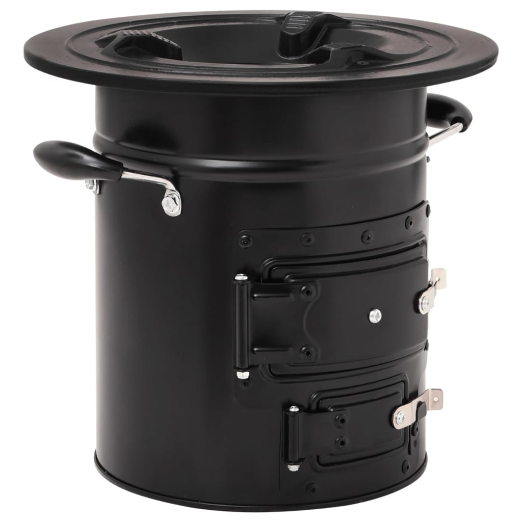 vidaXL Aragaz cu lemne pentru camping, negru, 50x33,5x30,5 cm, oțel vidaXL Aragaz cu lemne pentru camping, negru, 50x33,5x30,5 cm, oțel