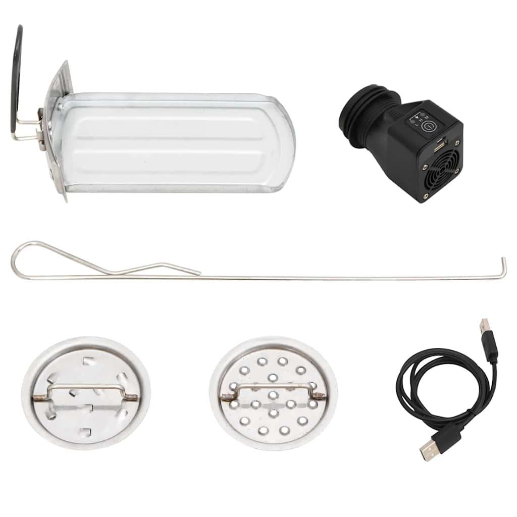 vidaXL Aragaz cu lemne, cu ventilator USB argintiu, 35,5x26x28 cm oțel vidaXL Aragaz cu lemne, cu ventilator USB argintiu, 35,5x26x28 cm oțel