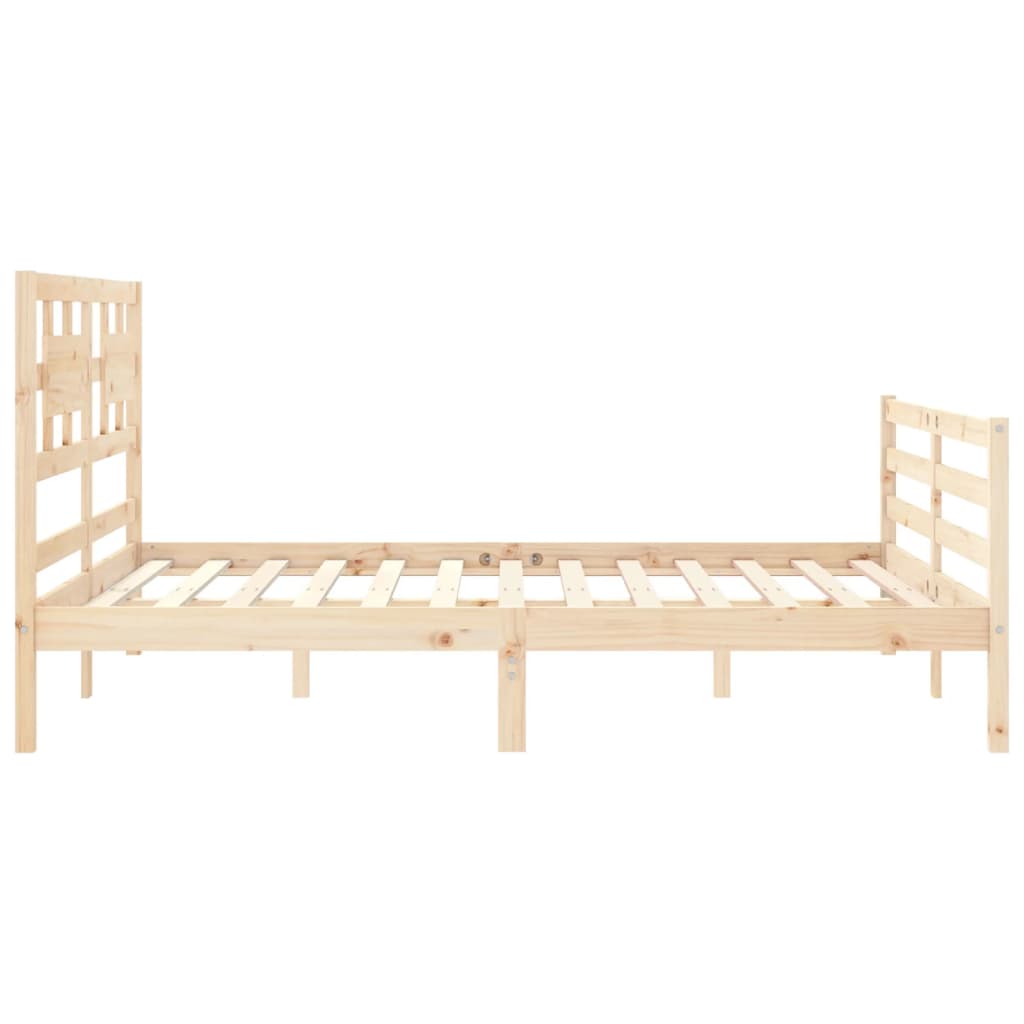 vidaXL Cadru de pat cu tăblie, king size, lemn masiv vidaXL Cadru de pat cu tăblie, king size, lemn masiv