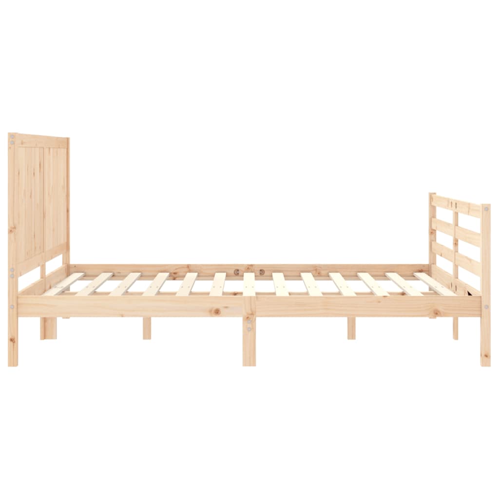 vidaXL Cadru de pat cu tăblie, king size, lemn masiv vidaXL Cadru de pat cu tăblie, king size, lemn masiv