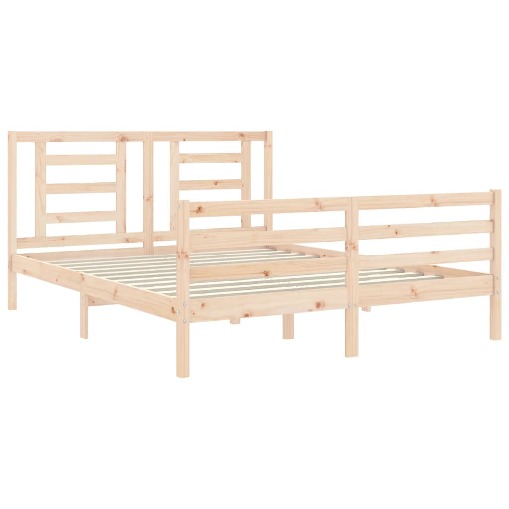 vidaXL Cadru de pat cu tăblie, king size, lemn masiv vidaXL Cadru de pat cu tăblie, king size, lemn masiv