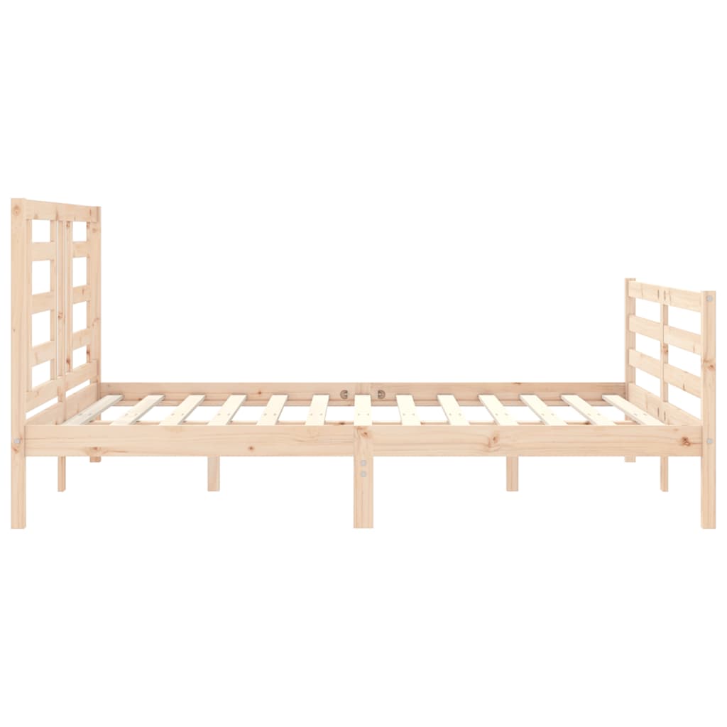 vidaXL Cadru de pat cu tăblie, king size, lemn masiv vidaXL Cadru de pat cu tăblie, king size, lemn masiv