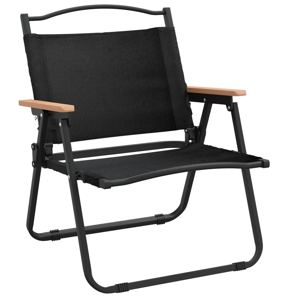 vidaXL Scaune de camping, 2 buc., negru, 54x43x59 cm, țesătură Oxford