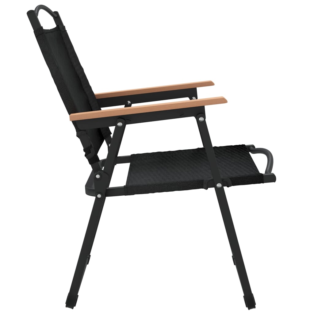vidaXL Scaune de camping, 2 buc., negru, 54x55x78 cm, țesătură Oxford