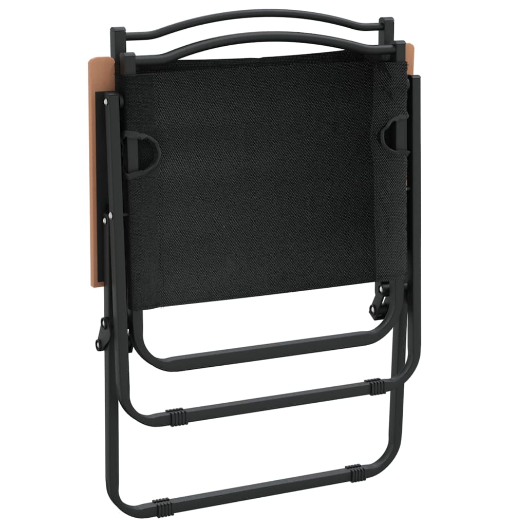 vidaXL Scaune de camping, 2 buc., negru, 54x55x78 cm, țesătură Oxford