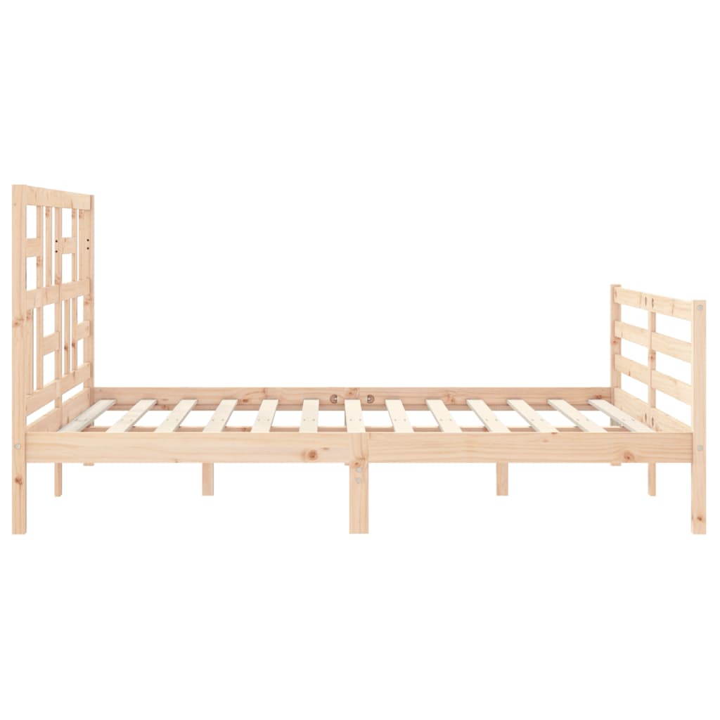 vidaXL Cadru de pat cu tăblie, king size, lemn masiv vidaXL Cadru de pat cu tăblie, king size, lemn masiv
