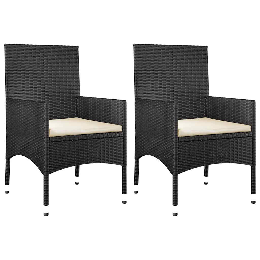 vidaXL Set mobilier relaxare grădină 4 piese cu perne poliratan negru