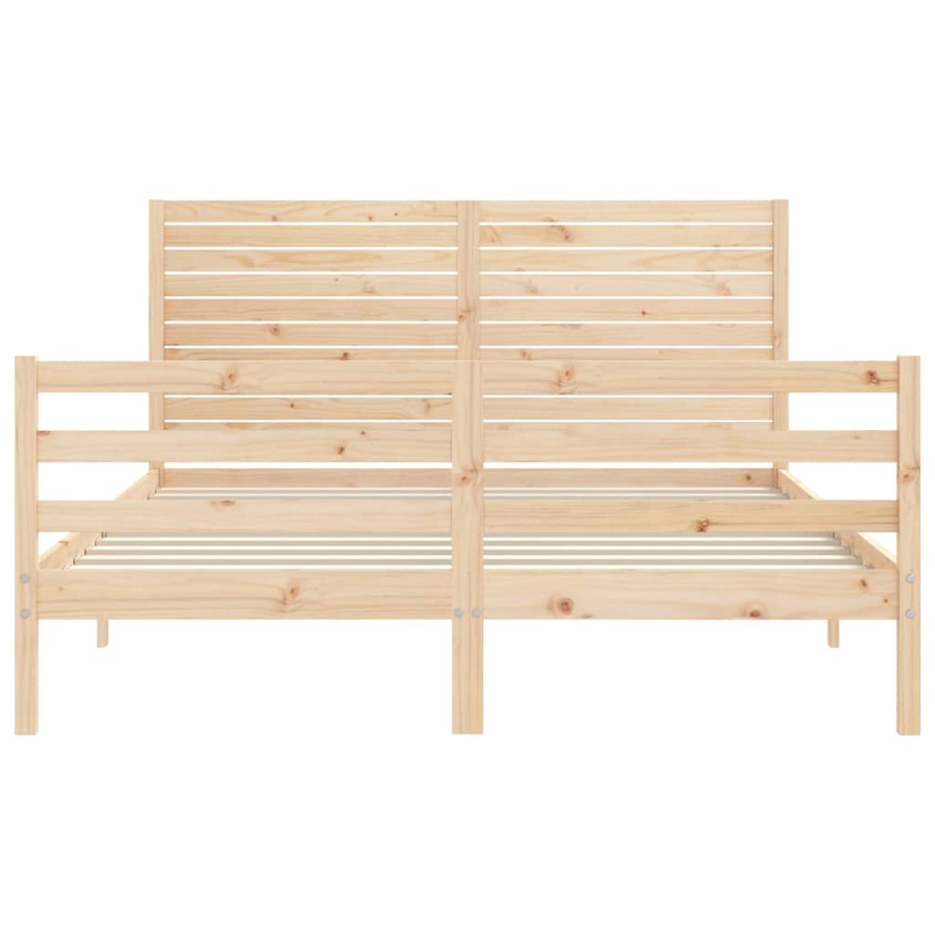 vidaXL Cadru de pat cu tăblie, king size, lemn masiv vidaXL Cadru de pat cu tăblie, king size, lemn masiv