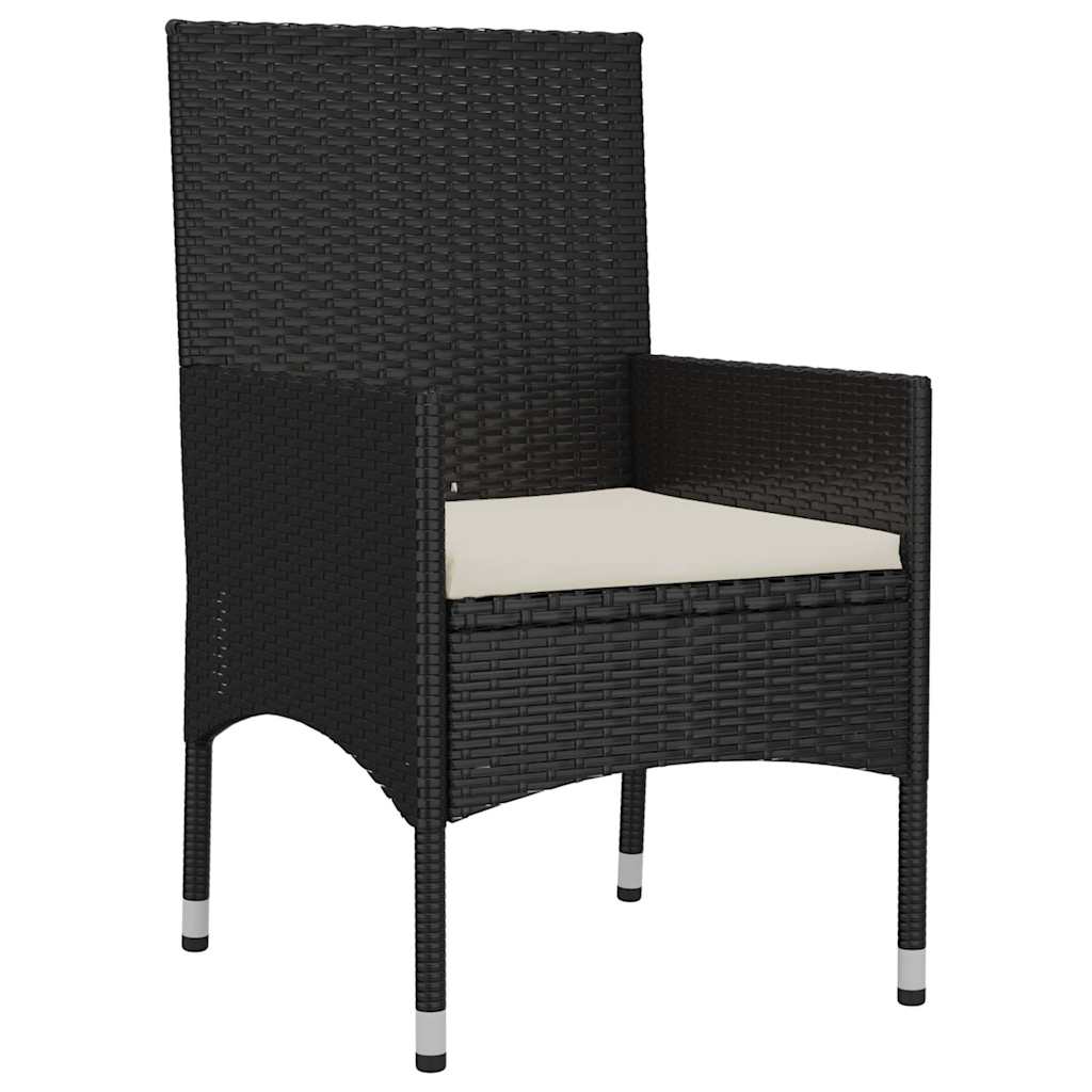 vidaXL Set mobilier relaxare grădină 4 piese cu perne poliratan negru