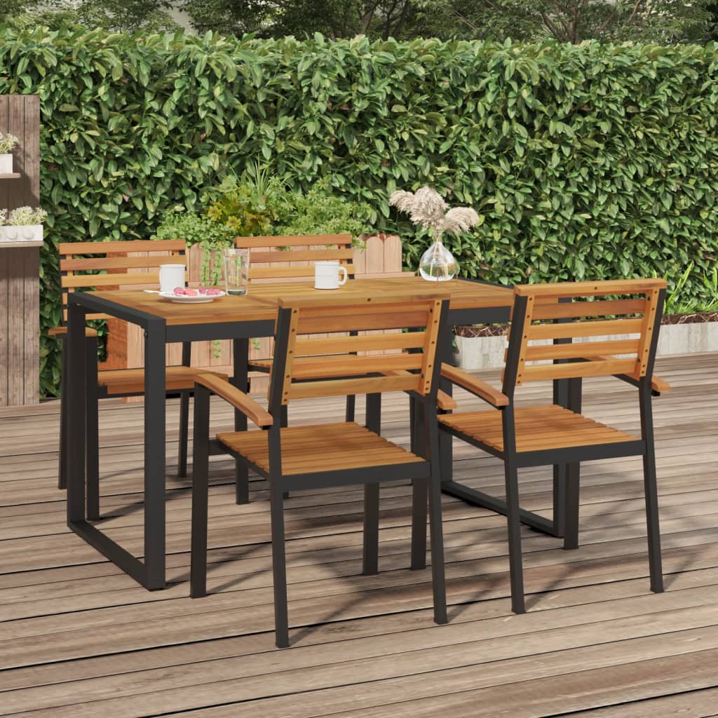 vidaXL Masă grădină picioare formă de U 140x80x75 cm lemn masiv acacia vidaXL Masă grădină picioare formă de U 140x80x75 cm lemn masiv acacia