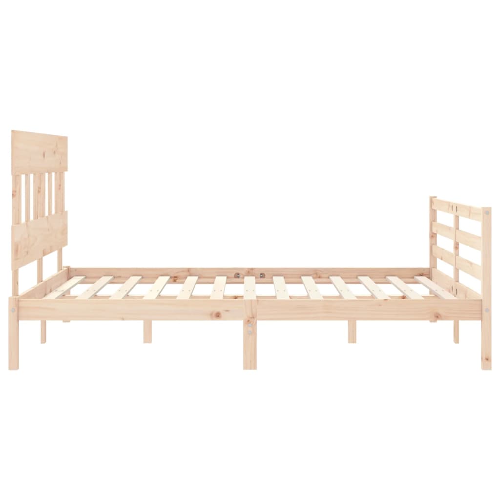 vidaXL Cadru de pat cu tăblie, king size, lemn masiv vidaXL Cadru de pat cu tăblie, king size, lemn masiv