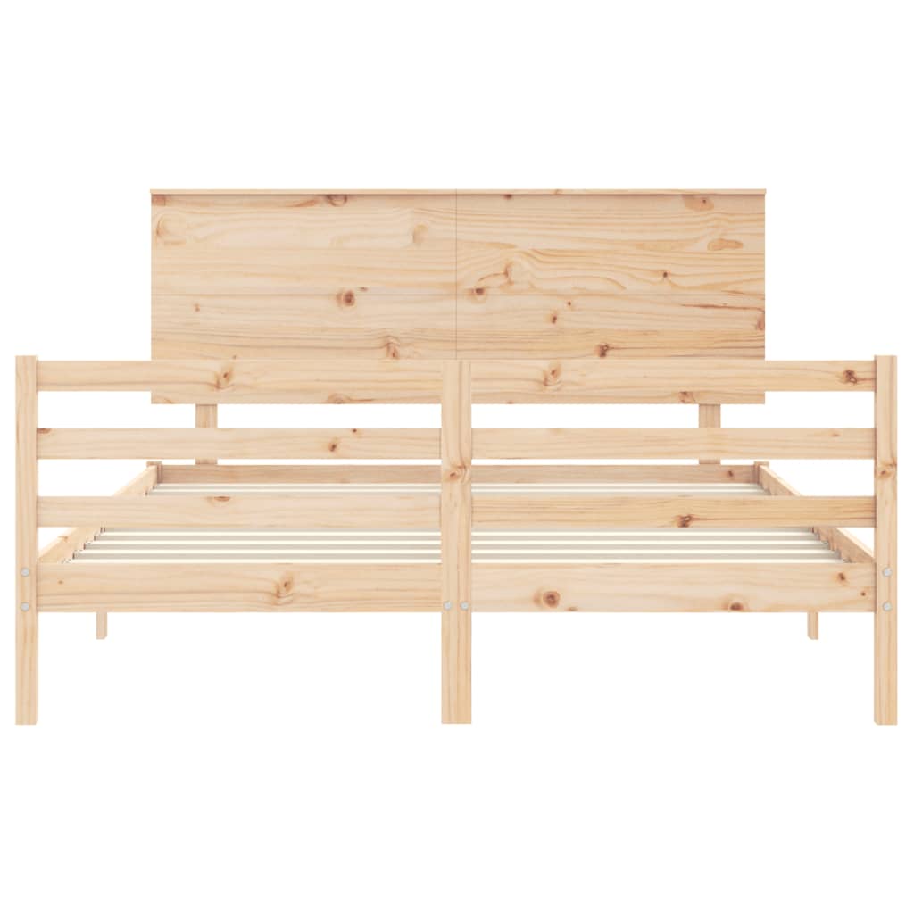vidaXL Cadru de pat cu tăblie, king size, lemn masiv vidaXL Cadru de pat cu tăblie, king size, lemn masiv