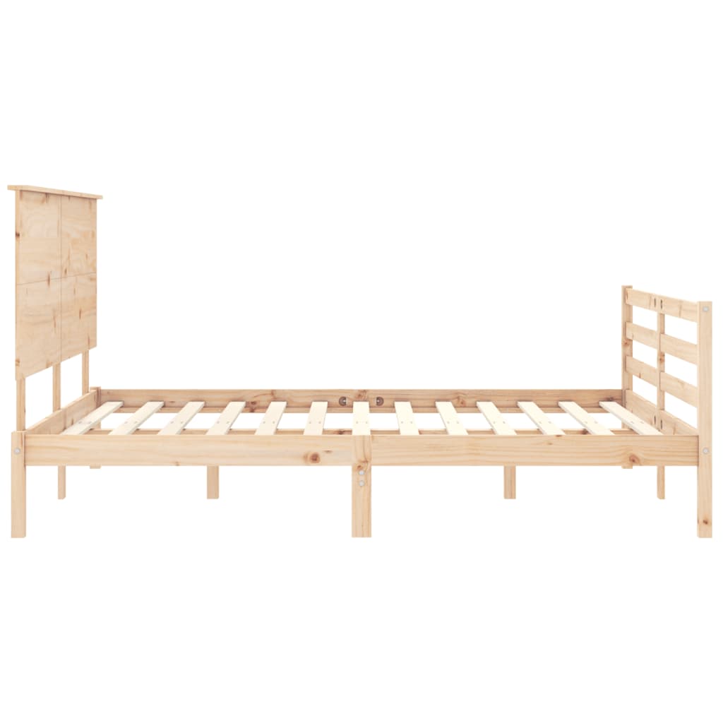 vidaXL Cadru de pat cu tăblie, king size, lemn masiv vidaXL Cadru de pat cu tăblie, king size, lemn masiv