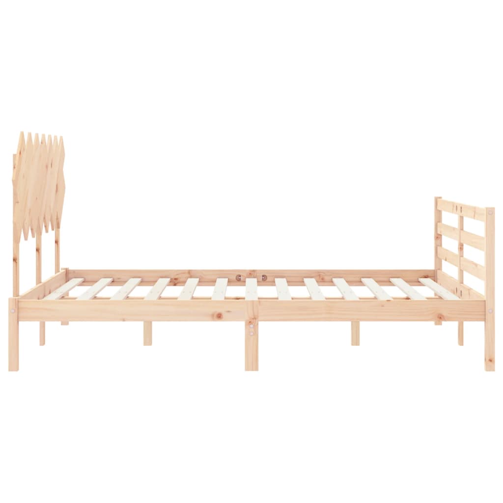 vidaXL Cadru de pat cu tăblie, king size, lemn masiv vidaXL Cadru de pat cu tăblie, king size, lemn masiv
