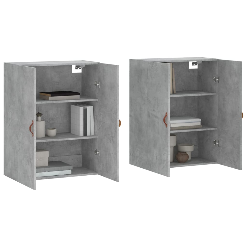 vidaXL Dulap cu montaj pe perete, 2 buc, gri beton, 69,5x34x90 cm vidaXL Dulap cu montaj pe perete, 2 buc, gri beton, 69,5x34x90 cm