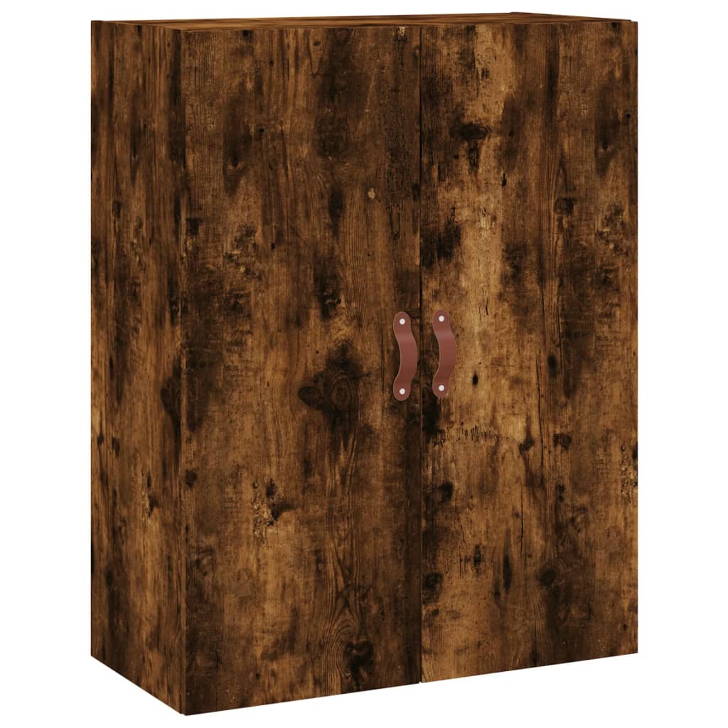 vidaXL Dulapuri montate pe perete, 2 buc, stejar afumat, 69,5x34x90 cm