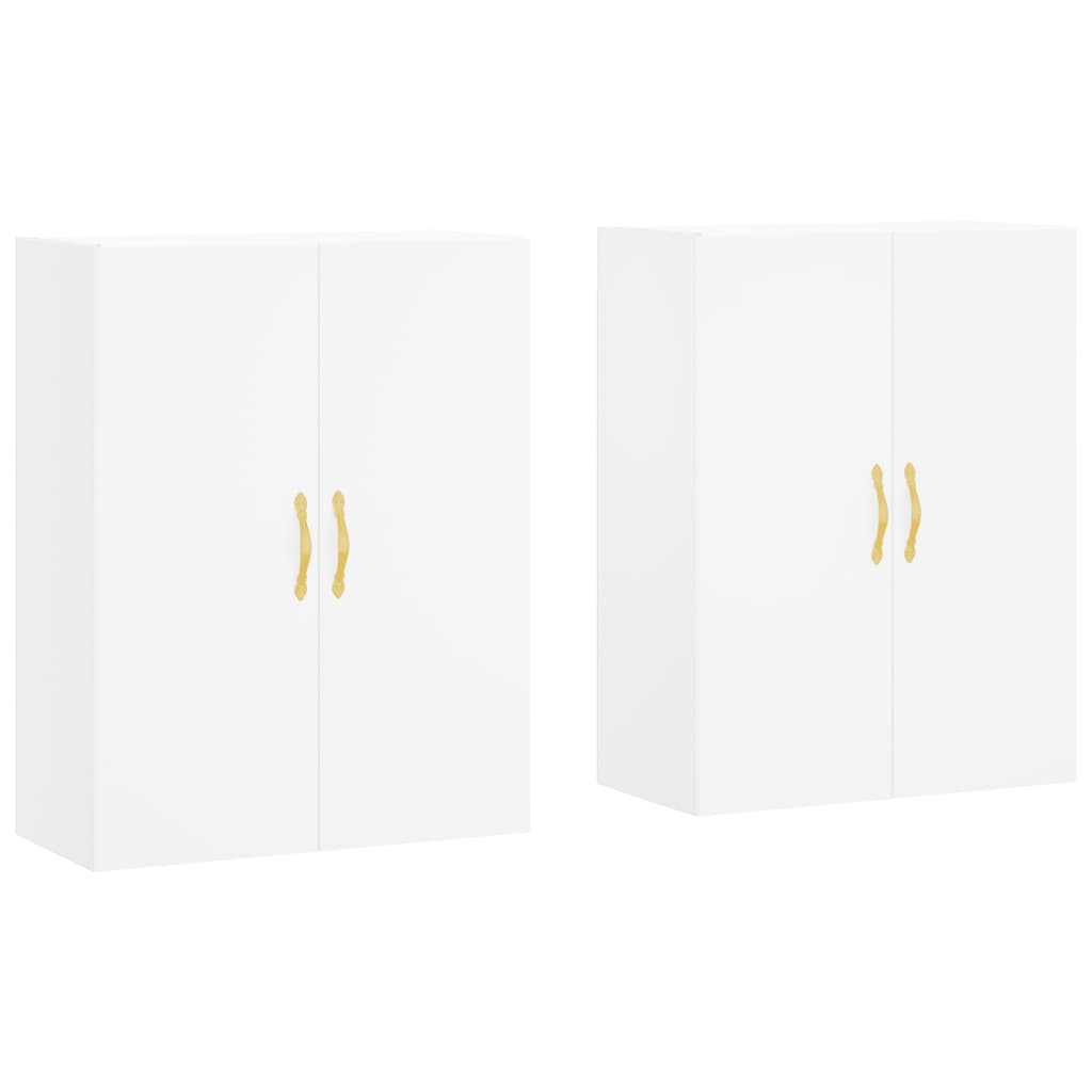 vidaXL Dulapuri cu montaj pe perete, 2 buc, alb, 69,5x34x90 cm