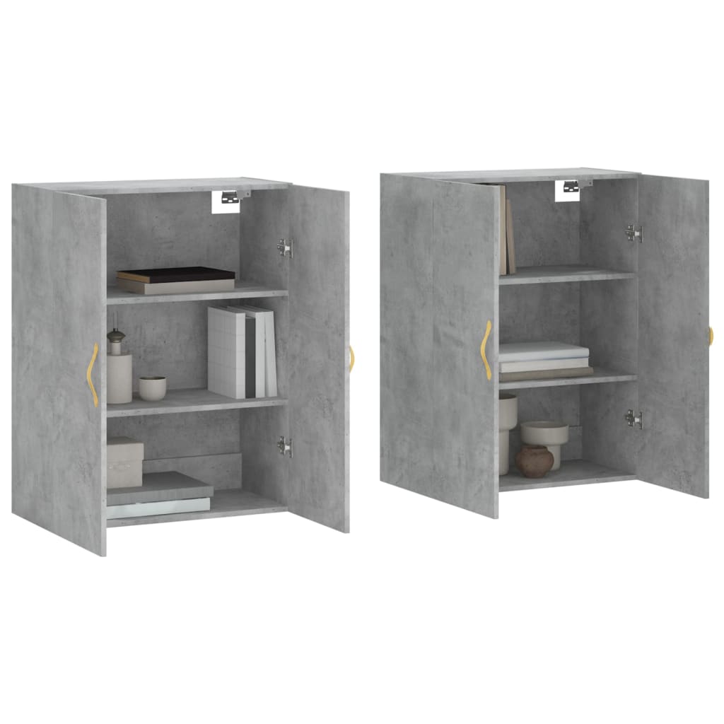 vidaXL Dulap cu montaj pe perete, 2 buc, gri beton, 69,5x34x90 cm vidaXL Dulap cu montaj pe perete, 2 buc, gri beton, 69,5x34x90 cm