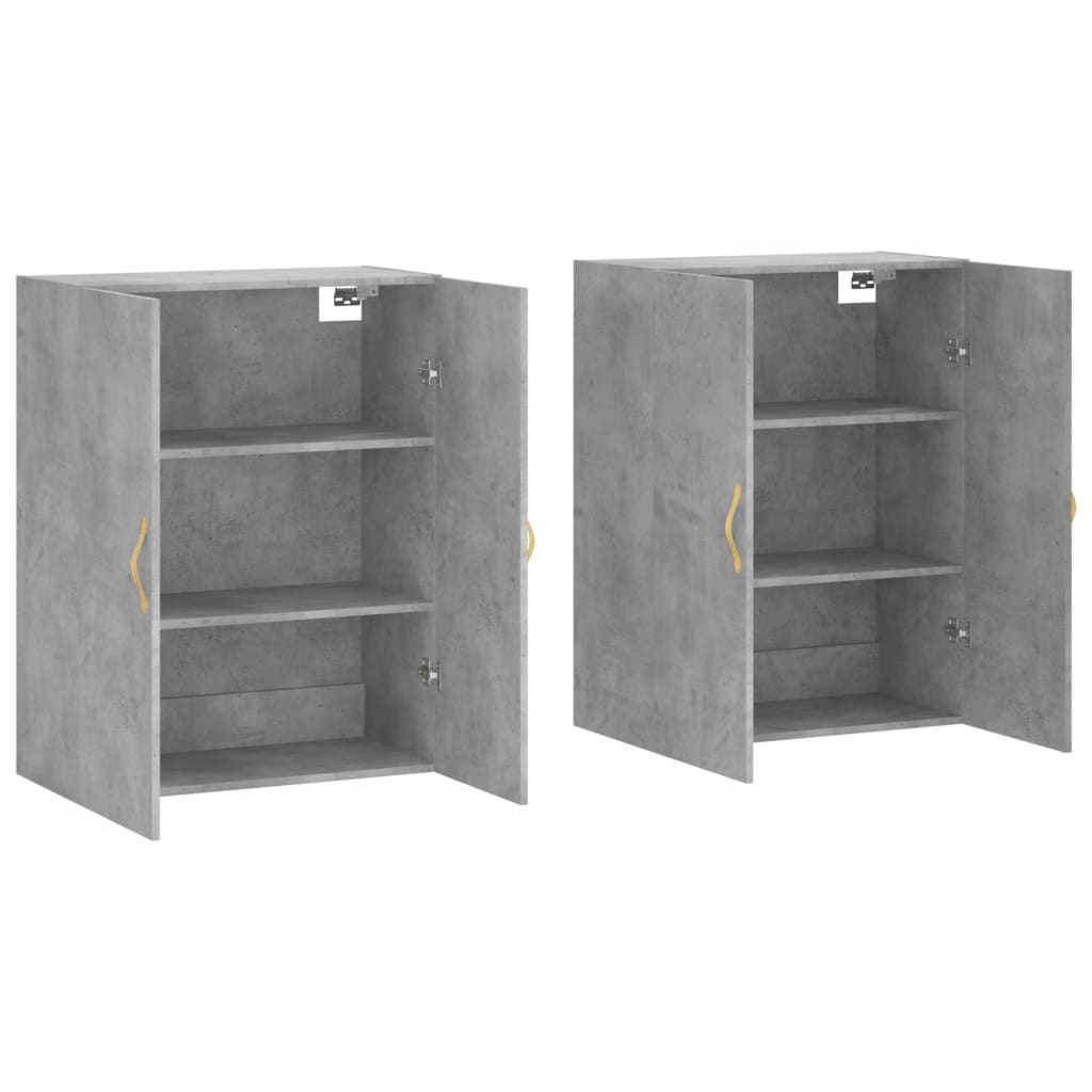 vidaXL Dulap cu montaj pe perete, 2 buc, gri beton, 69,5x34x90 cm vidaXL Dulap cu montaj pe perete, 2 buc, gri beton, 69,5x34x90 cm
