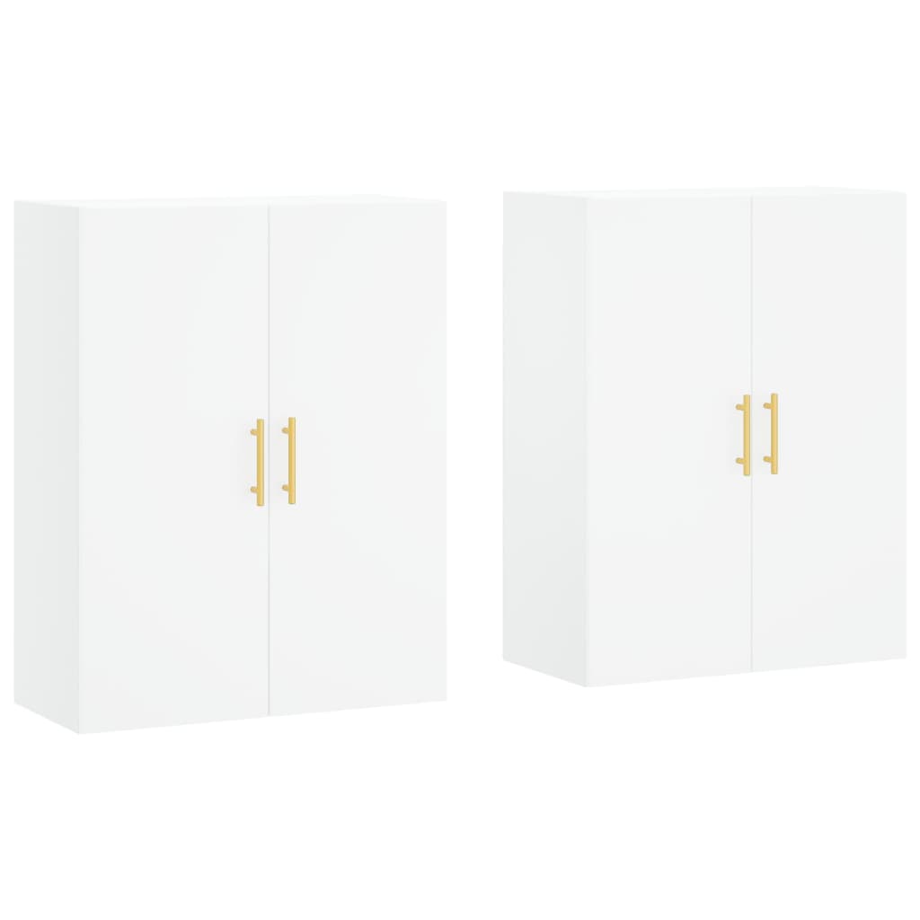 vidaXL Dulapuri cu montaj pe perete, 2 buc, alb, 69,5x34x90 cm
