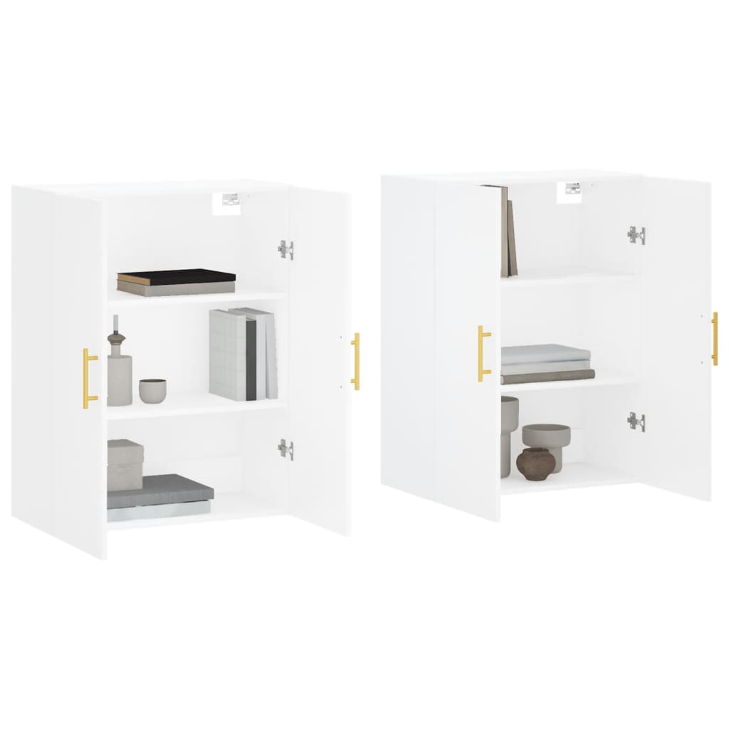 vidaXL Dulapuri cu montaj pe perete, 2 buc, alb, 69,5x34x90 cm