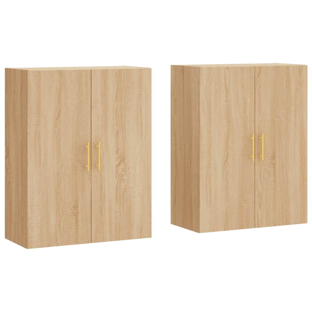 vidaXL Dulapuri montate pe perete, 2 buc, stejar sonoma, 69,5x34x90 cm