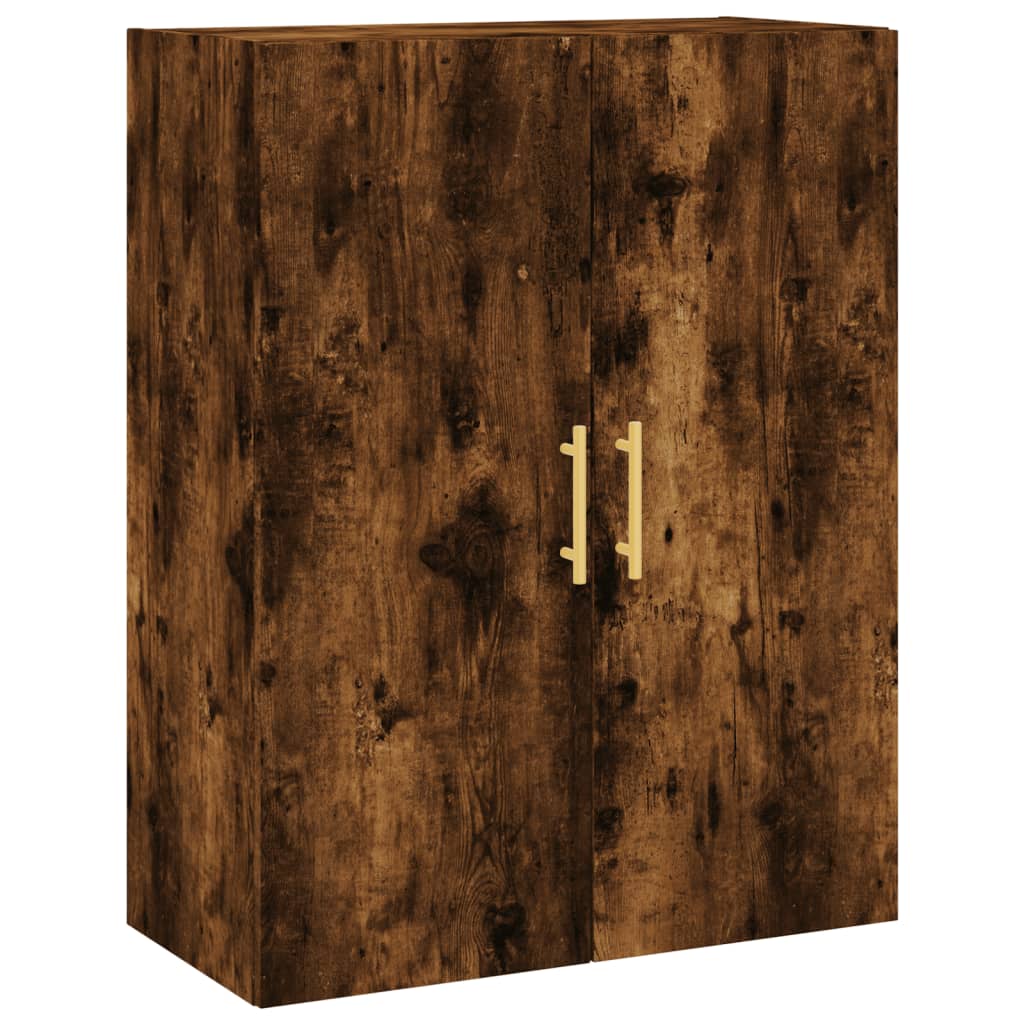 vidaXL Dulapuri montate pe perete, 2 buc, stejar afumat, 69,5x34x90 cm