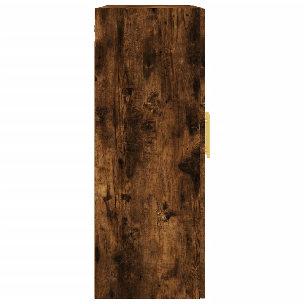 vidaXL Dulapuri montate pe perete, 2 buc, stejar afumat, 69,5x34x90 cm