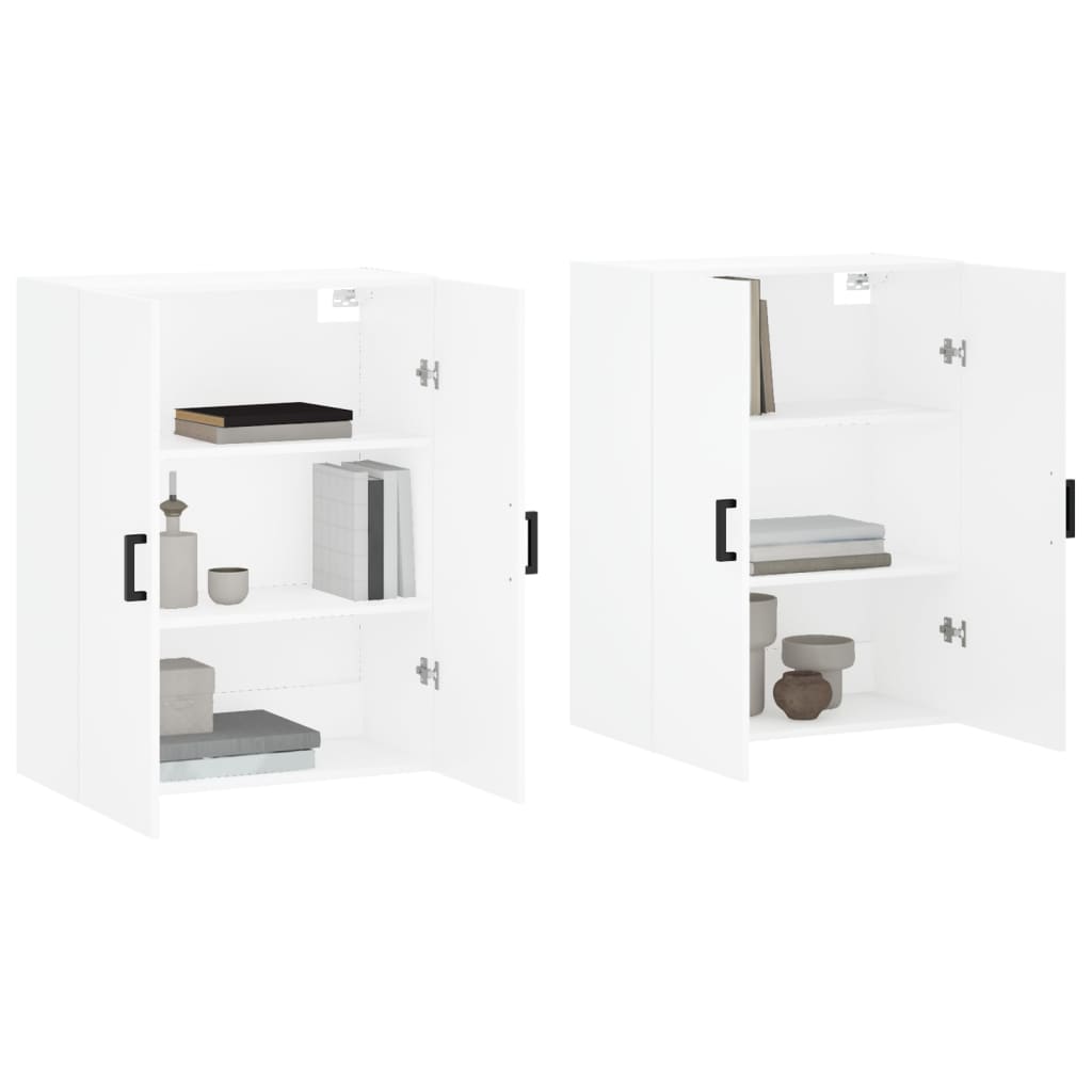 vidaXL Dulapuri cu montaj pe perete, 2 buc, alb, 69,5x34x90 cm