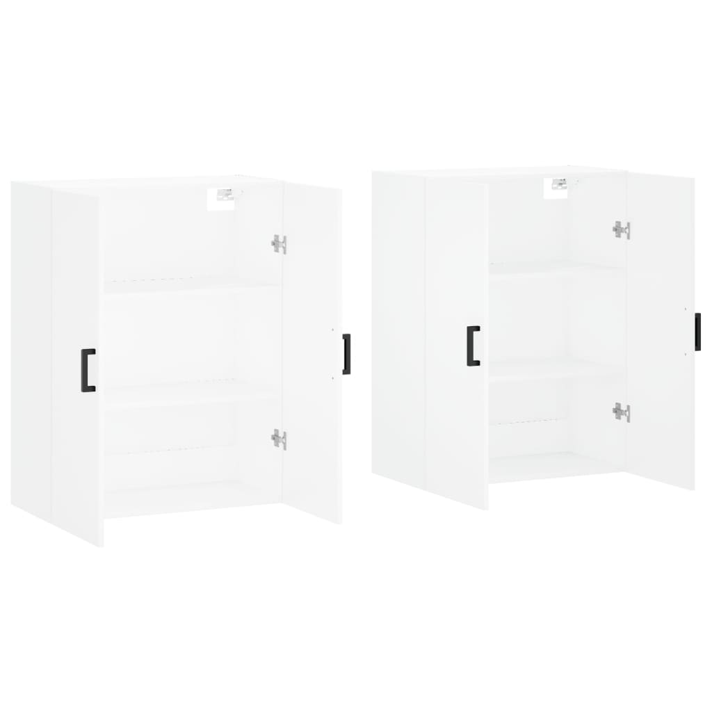 vidaXL Dulapuri cu montaj pe perete, 2 buc, alb, 69,5x34x90 cm