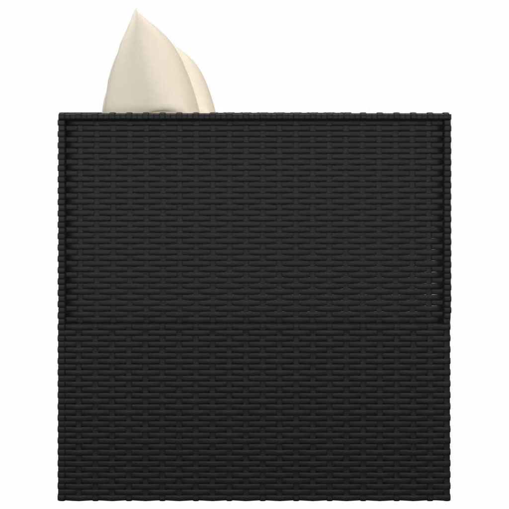 vidaXL Pat de exterior cu perne, negru, poliratan vidaXL Pat de exterior cu perne, negru, poliratan