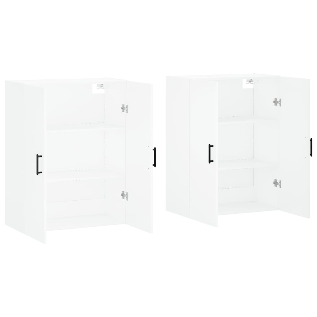 vidaXL Dulapuri cu montaj pe perete, 2 buc, alb, 69,5x34x90 cm