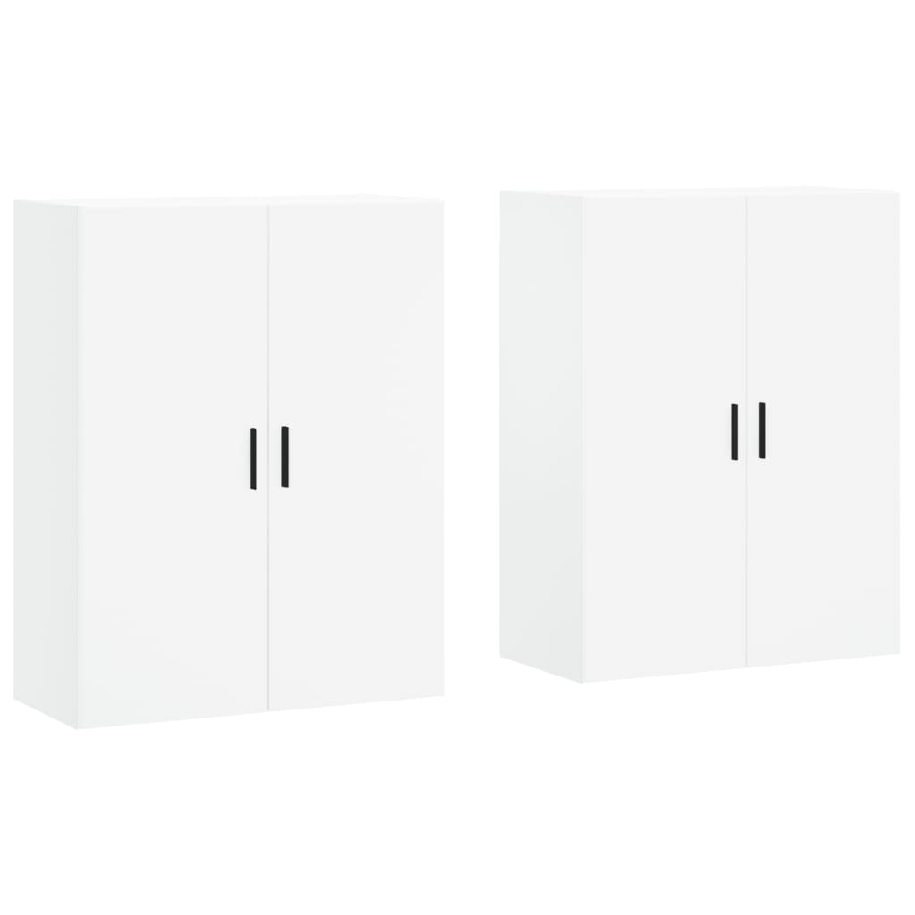 vidaXL Dulapuri cu montaj pe perete, 2 buc, alb, 69,5x34x90 cm