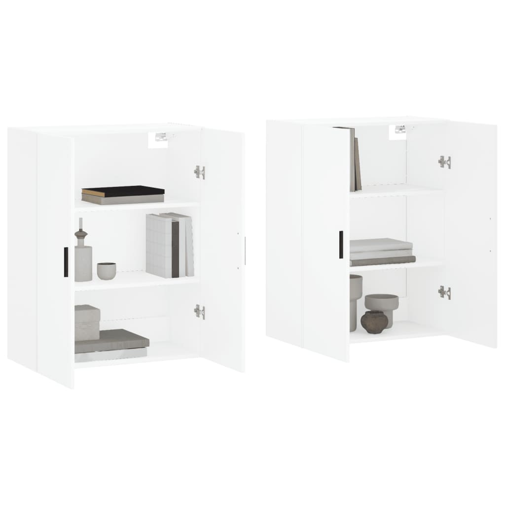 vidaXL Dulapuri cu montaj pe perete, 2 buc, alb, 69,5x34x90 cm
