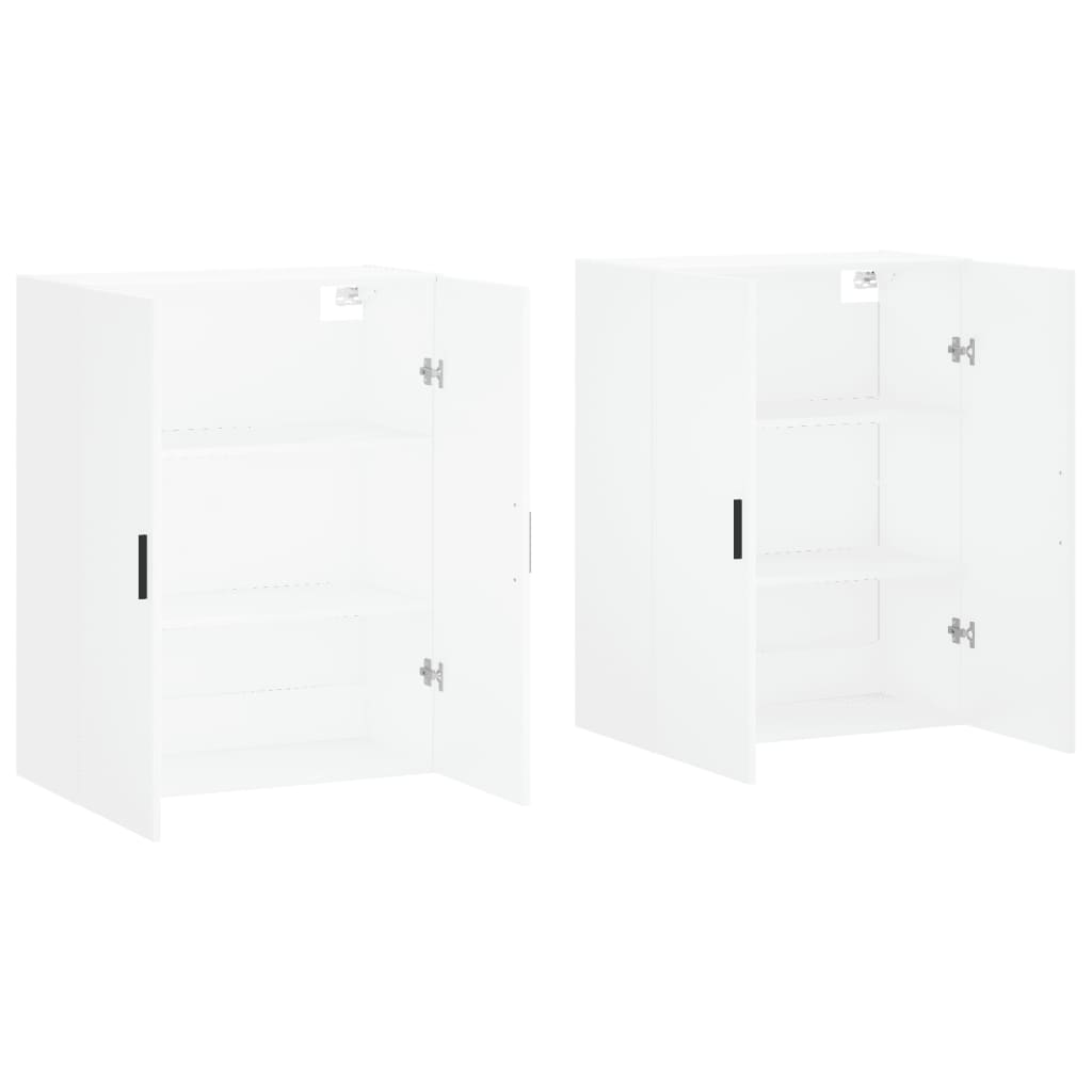 vidaXL Dulapuri cu montaj pe perete, 2 buc, alb, 69,5x34x90 cm