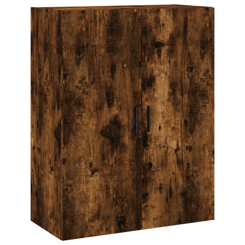 vidaXL Dulapuri montate pe perete, 2 buc, stejar afumat, 69,5x34x90 cm