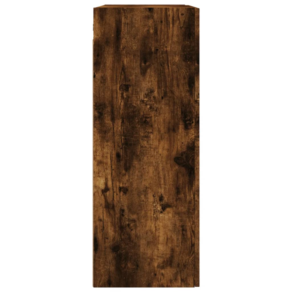 vidaXL Dulapuri montate pe perete, 2 buc, stejar afumat, 69,5x34x90 cm