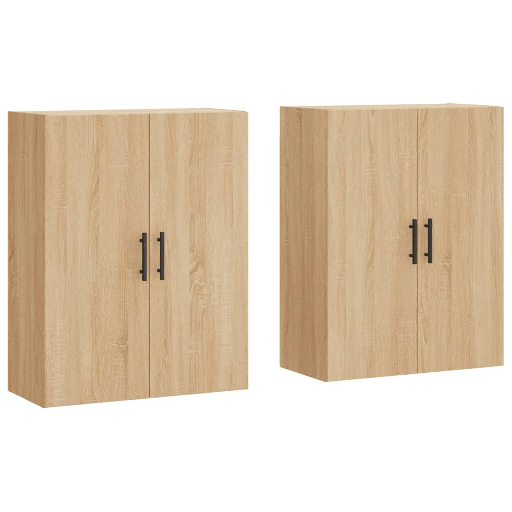 vidaXL Dulapuri montate pe perete, 2 buc, stejar sonoma, 69,5x34x90 cm
