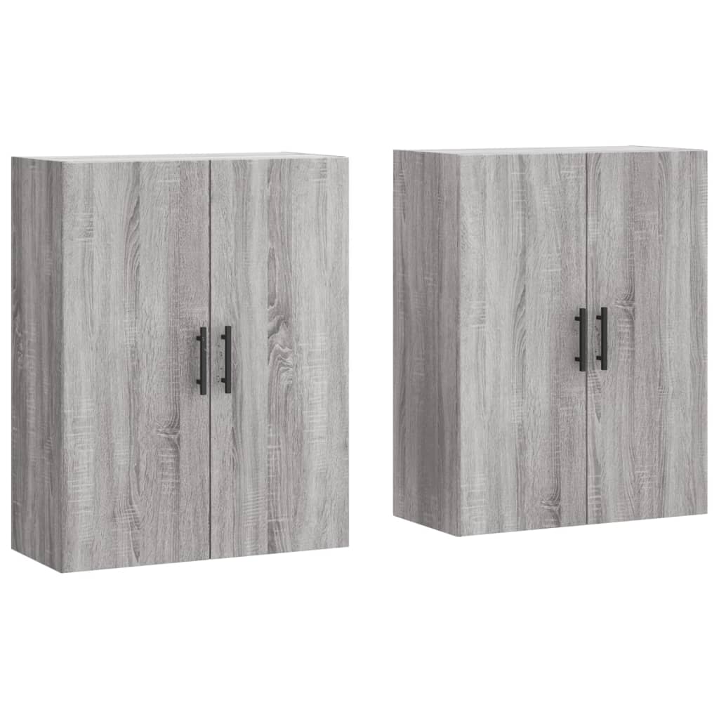 vidaXL Dulapuri montate pe perete, 2 buc, gri sonoma, 69,5x34x90 cm
