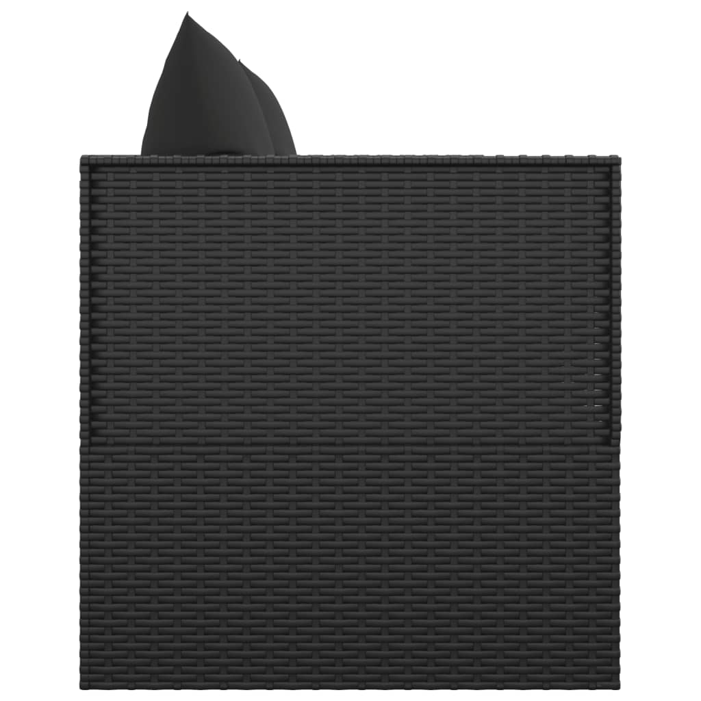 vidaXL Pat de exterior cu perne, negru, poliratan vidaXL Pat de exterior cu perne, negru, poliratan