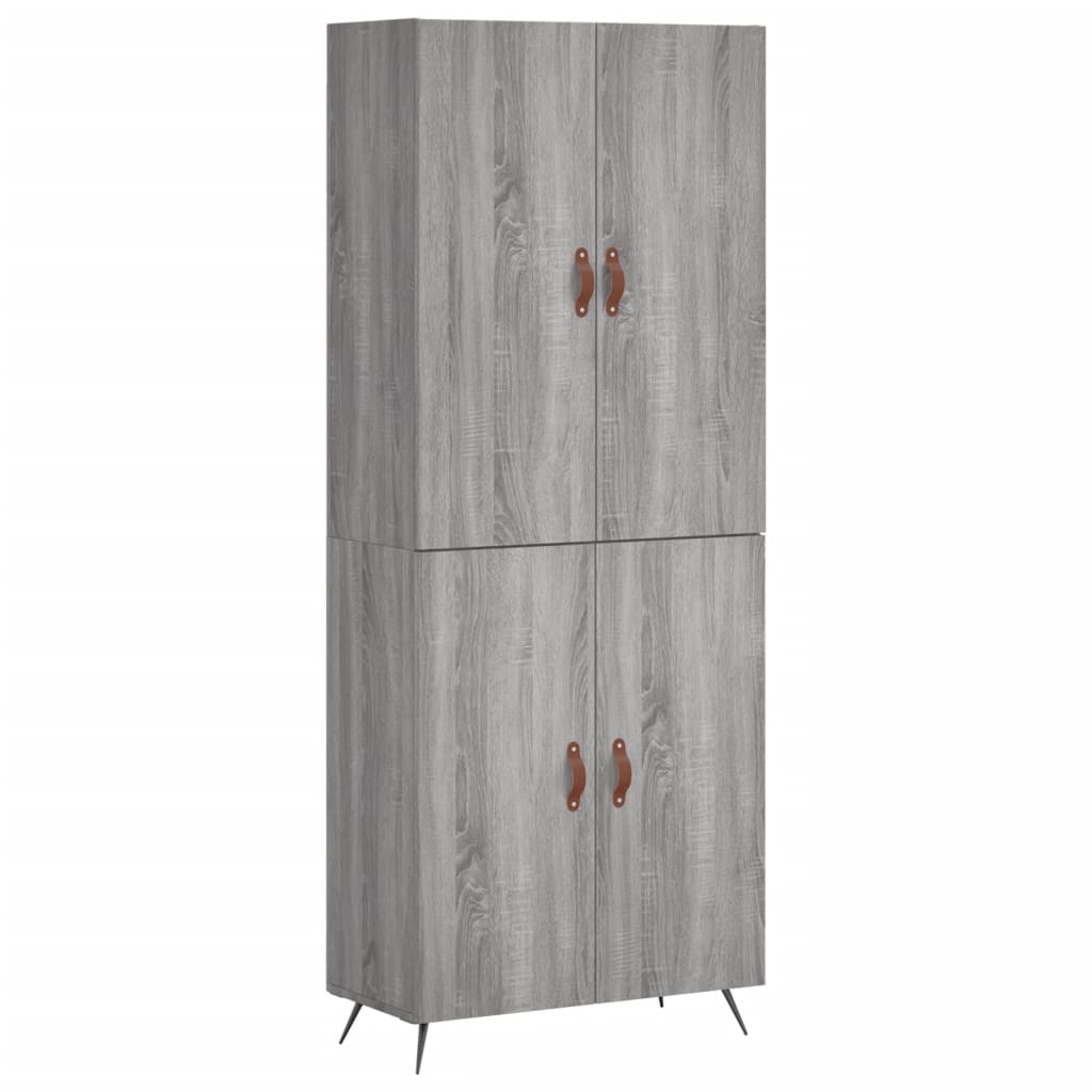 vidaXL Dulap înalt, gri sonoma, 69,5x34x180 cm, lemn compozit