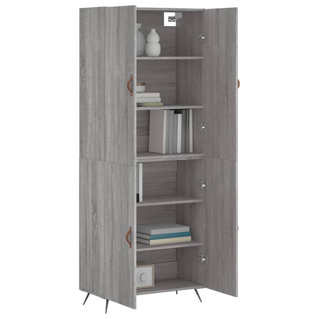 vidaXL Dulap înalt, gri sonoma, 69,5x34x180 cm, lemn compozit