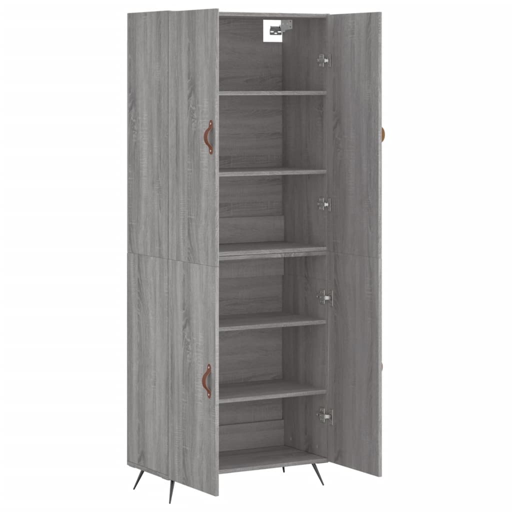 vidaXL Dulap înalt, gri sonoma, 69,5x34x180 cm, lemn compozit