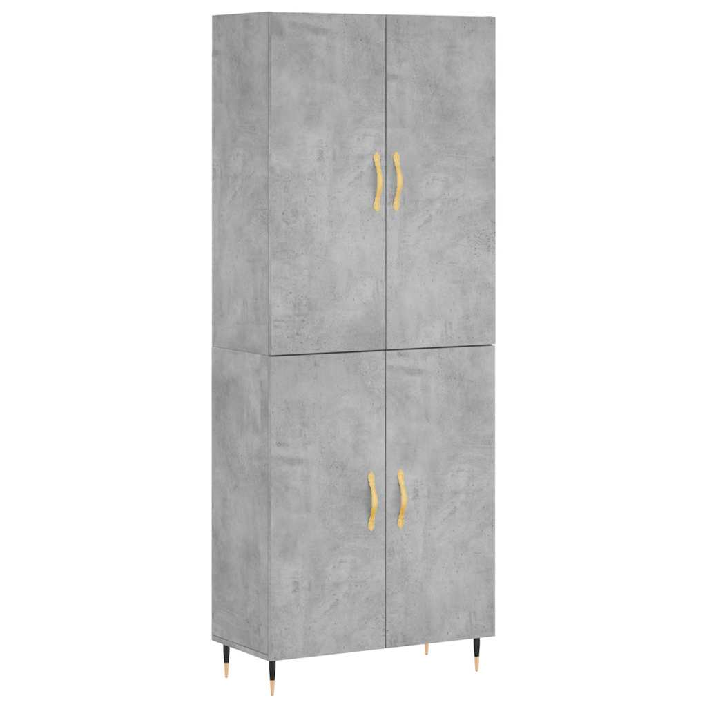 vidaXL Dulap înalt, gri beton, 69,5x34x180, lemn compozit