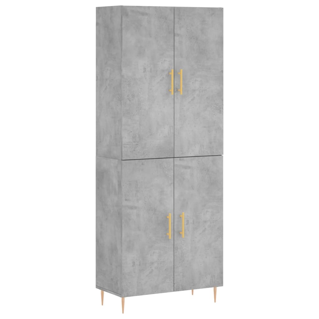 vidaXL Dulap înalt, gri beton, 69,5x34x180, lemn compozit