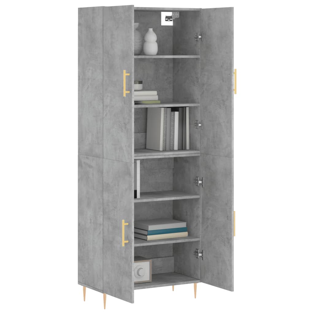 vidaXL Dulap înalt, gri beton, 69,5x34x180, lemn compozit